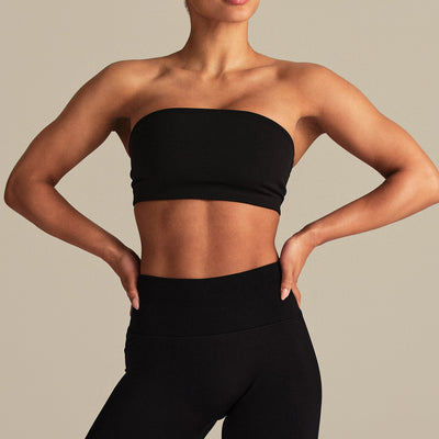 Essential Twist Back Bandeau Bra | Black