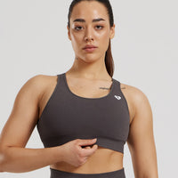 Power Seamless Adjustable Sports Bra | Graphite
