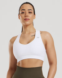 Power Seamless Sweetheart Bra | White