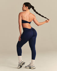 Essential Twist Back Bandeau Bra | Sapphire Blue