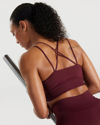 Power Seamless Sports Bra | Dark Cherry