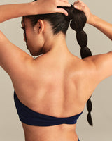 Essential Twist Back Bandeau Bra | Sapphire Blue