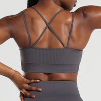 Power Seamless Sports Bra | Graphite