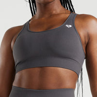 Power Seamless Sports Bra | Graphite