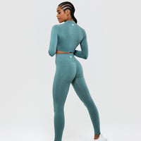 Define Seamless Crop Zip Jacket | Sea Pine