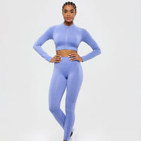 Define Seamless Crop Zip Jacket | Violet