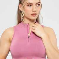 Define Seamless Half Zip Crop Tank | Heather Rose