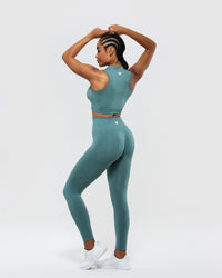 Define Seamless Half Zip Crop Tank | Sea Pine