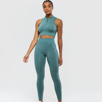 Define Seamless Half Zip Crop Tank | Sea Pine