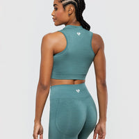 Define Seamless Half Zip Crop Tank | Sea Pine