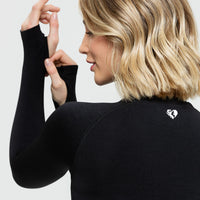 Move Seamless Long Sleeve Crop Top | Black Marl