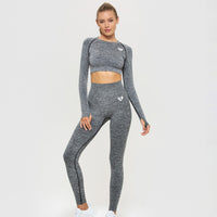 Move Seamless Long Sleeve Crop Top | Grey Marl