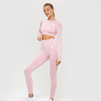 Move Seamless Long Sleeve Crop Top | Light Pink Marl