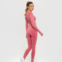Move Seamless Long Sleeve Crop Top | Red Marl