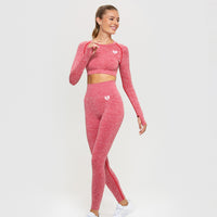 Move Seamless Long Sleeve Crop Top | Red Marl