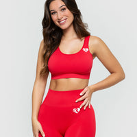 Power Seamless Sports Bra | Red