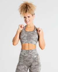 Camo Seamless Sports Bra | Green