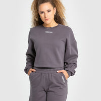Comfort Cropped Crew Neck | Charcoal