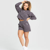 Comfort Cropped Crew Neck | Charcoal