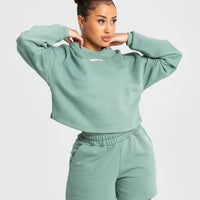 Comfort Cropped Crew Neck | Pastel Green