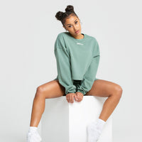 Comfort Cropped Crew Neck | Pastel Green