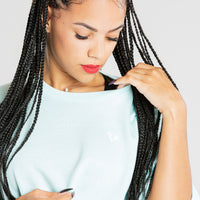 Power Crop Top | Bleached Aqua