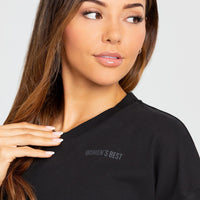 Comfort Oversized Cropped Long Sleeve T-Shirt | Black