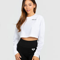Comfort Oversized Cropped Long Sleeve T-Shirt | White