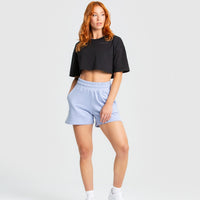 Comfort Oversized Cropped Short Sleeve T-Shirt | Black