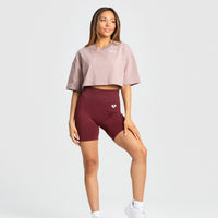 Comfort Oversized Cropped Short Sleeve T-Shirt | Taupe