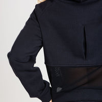 True Mesh Cropped Hoodie | Black