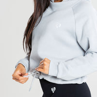 True Mesh Cropped Hoodie | Grey
