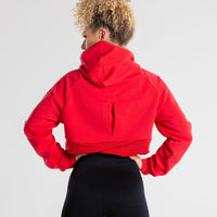 True Mesh Cropped Hoodie | Red