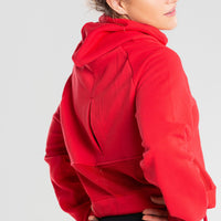 True Mesh Cropped Hoodie | Red