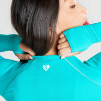 Power Seamless Long Sleeve Crop Top | Ceramic Turquoise