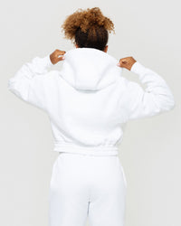 Comfort Cropped Hoodie | White