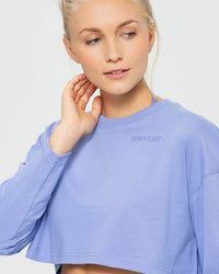 Comfort Oversized Cropped Long Sleeve T-Shirt | Violet