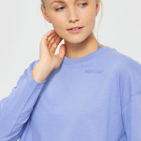 Comfort Oversized Cropped Long Sleeve T-Shirt | Violet