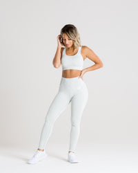 Power Seamless Sports Bra | Washed Light Grey