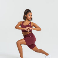Power Seamless Cycling Shorts | Burgundy