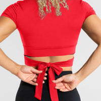 True Tie Crop Top | Red