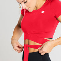 True Tie Crop Top | Red